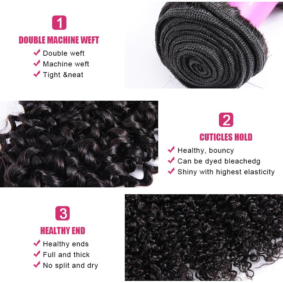 BeuMAX 10A Grade 3/4 Bundles Kinky Curly Brazilian Human Hair